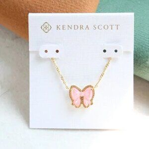 Kendra Scott Gold Haley Bow Blush Mother-of-Pearl Necklace